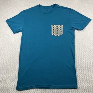 Emerica T-shirt Size Medium Blue Skateboard Patch Pocket Unique Cotton